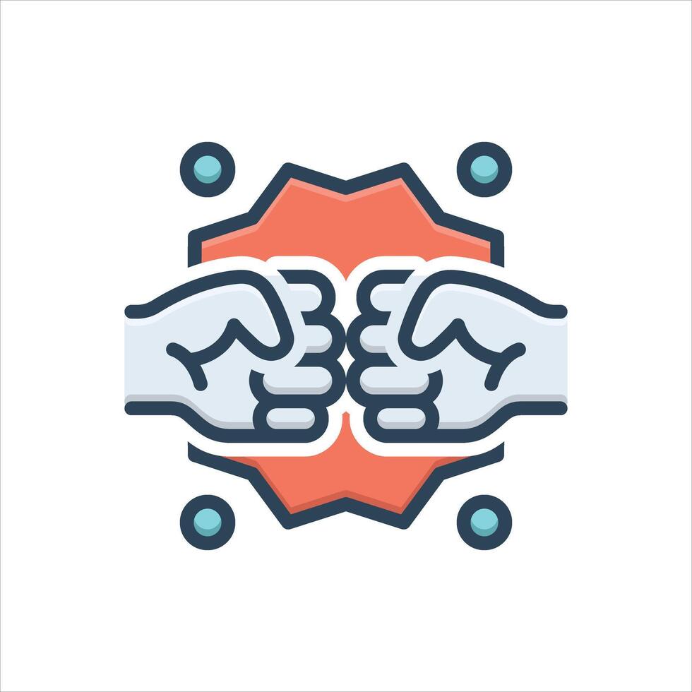 Color icon fight vector
