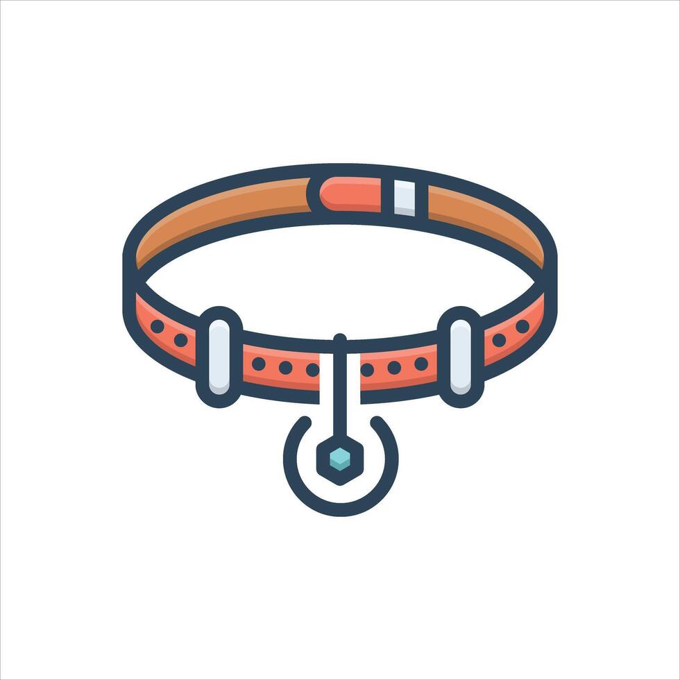 Color icon dog-collar vector