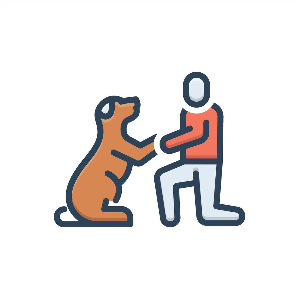 Color training-dog icon vector