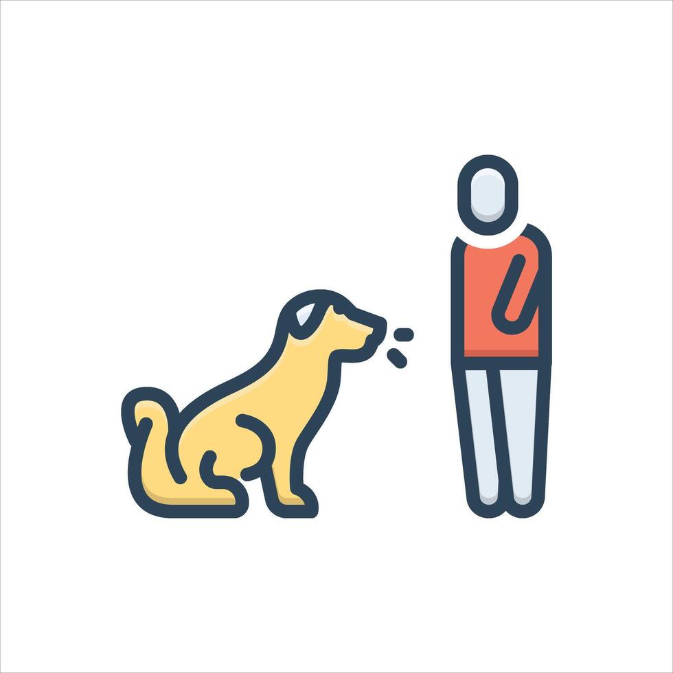 Color icon training-dog vector