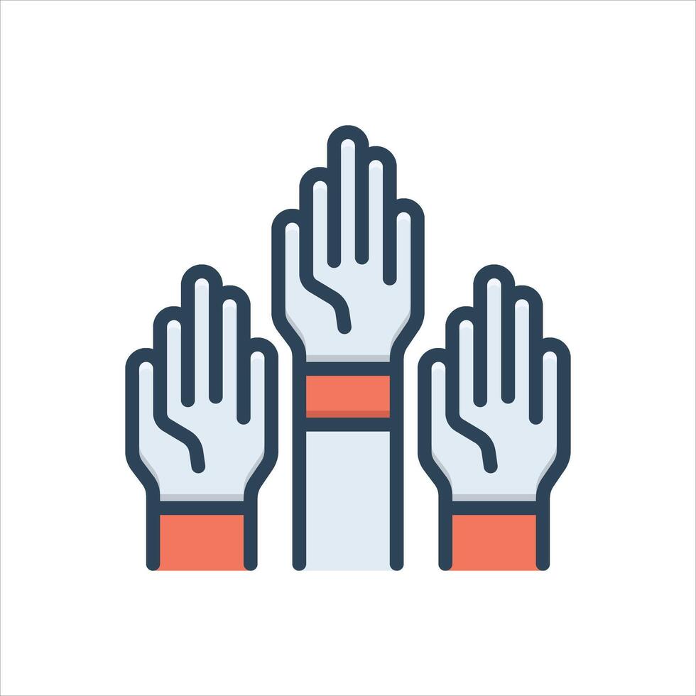 Color icon participate vector