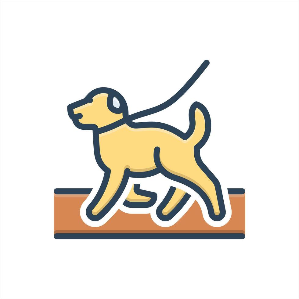 Color icon dog-walk vector