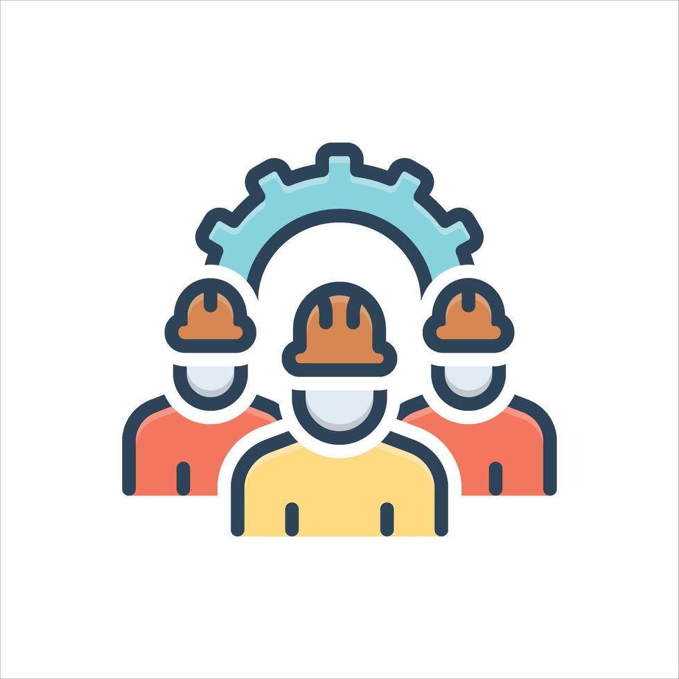 Color icon worker vector