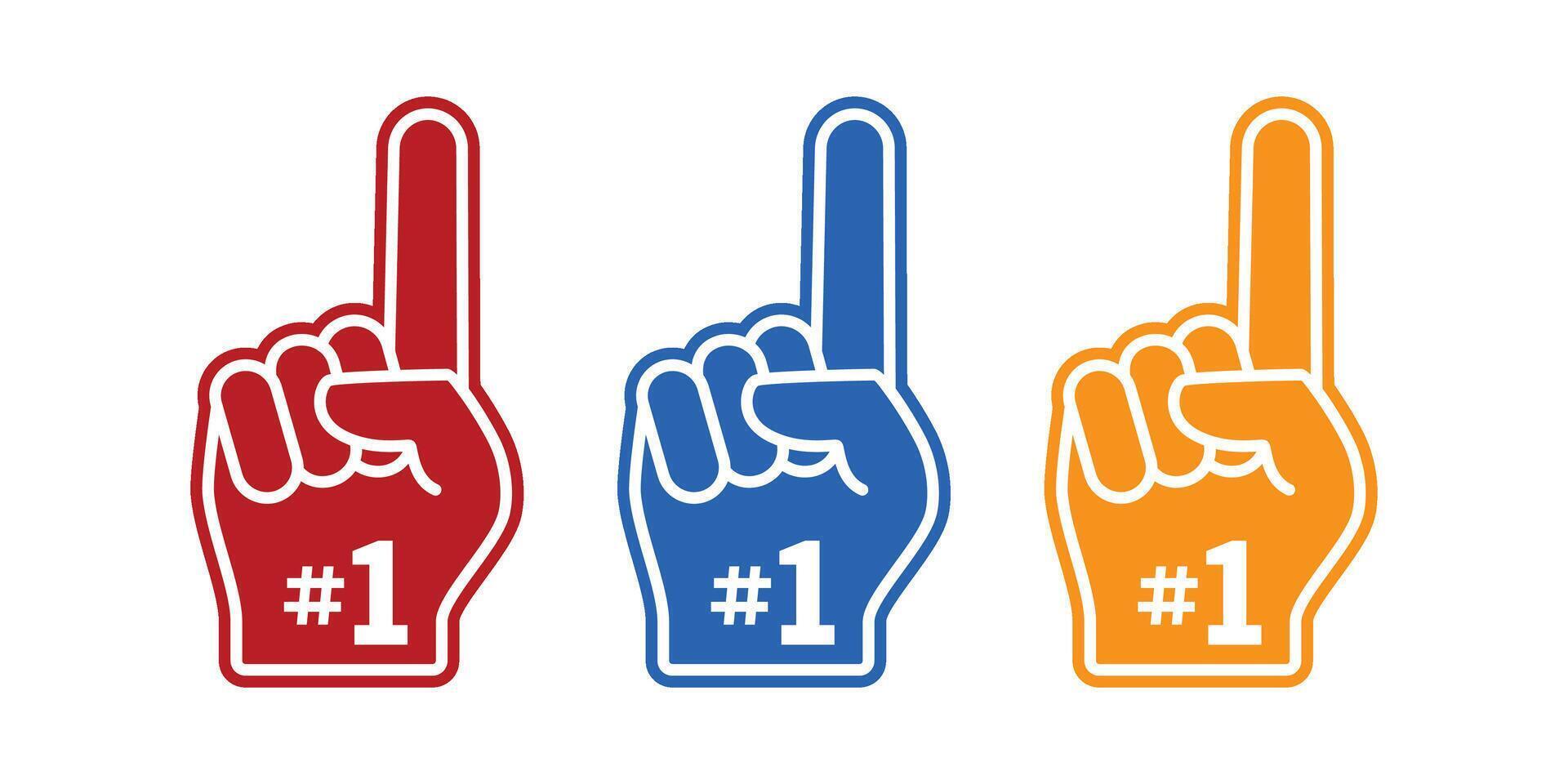 Number one fan glove icon vector