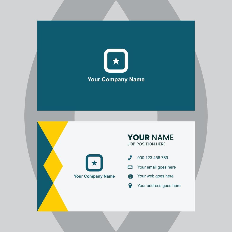 Modern business cards on a gray textured background showcase professional corporate identity and design elements for networking vector