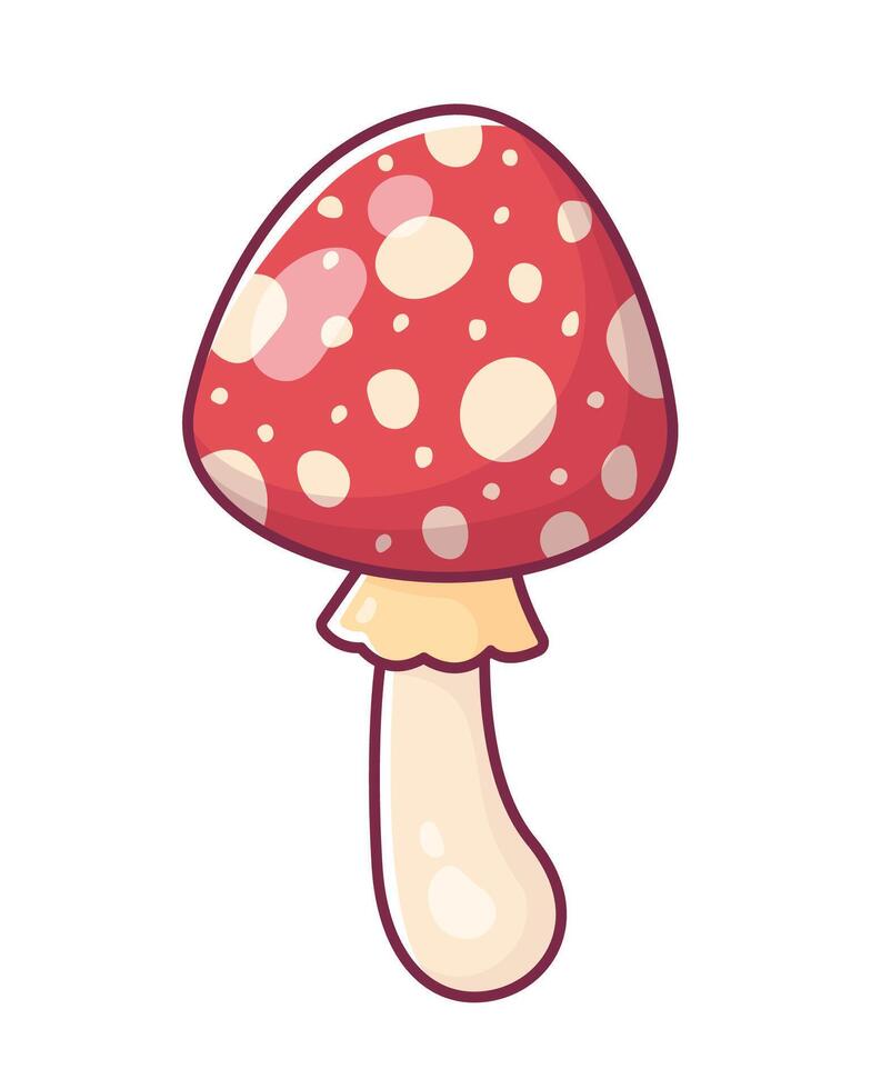 Cute cartoon mushroom. Hand drawing illustration. vector
