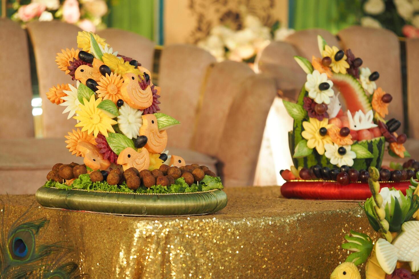 Colorful fruit arrangements for a festive celebration photo
