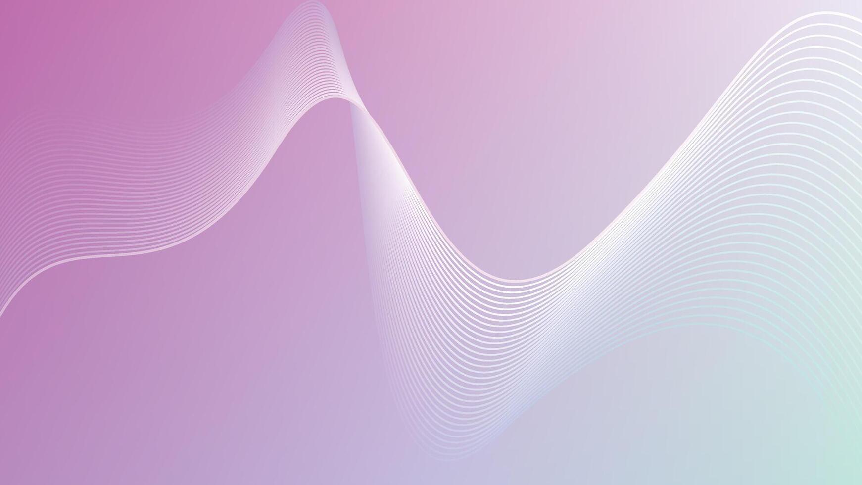Abstract blue and pink gradient background with white smooth waves lines vector
