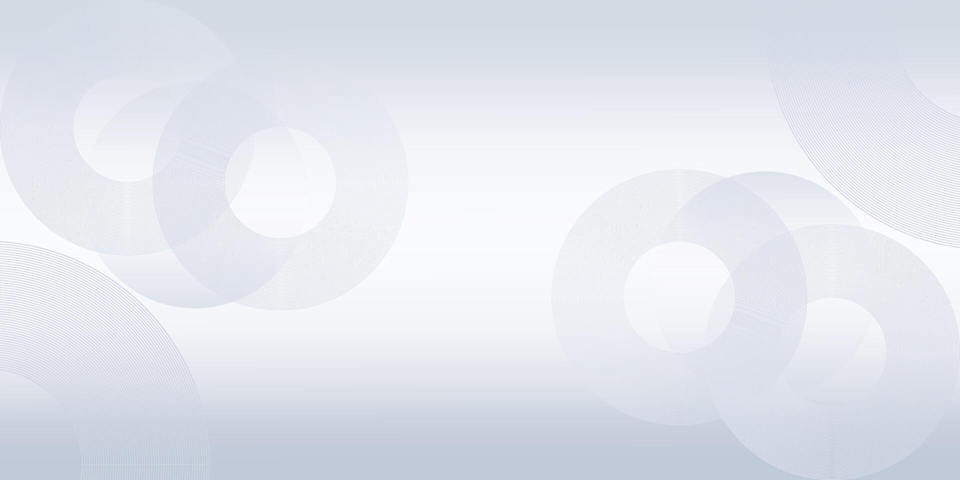 Abstract white and grey background with dynamic circle lines. Modern geometric lines vector