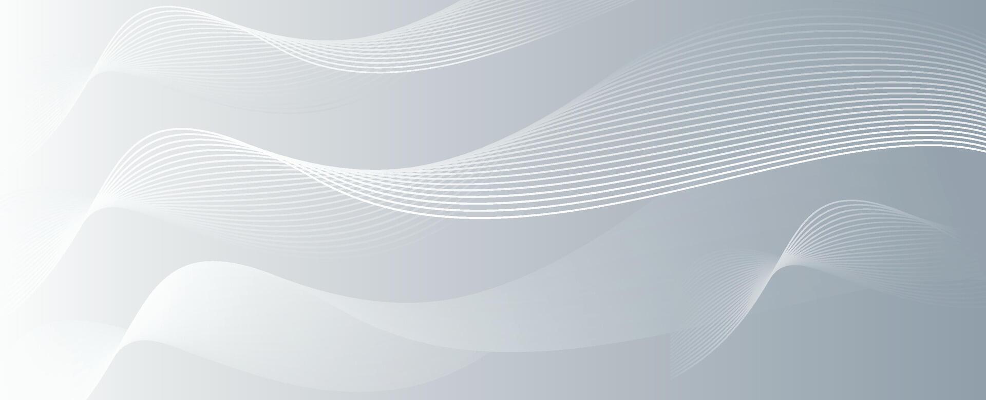 Modern gray and white abstract background with flowing wave line. Digital future technology concept vector