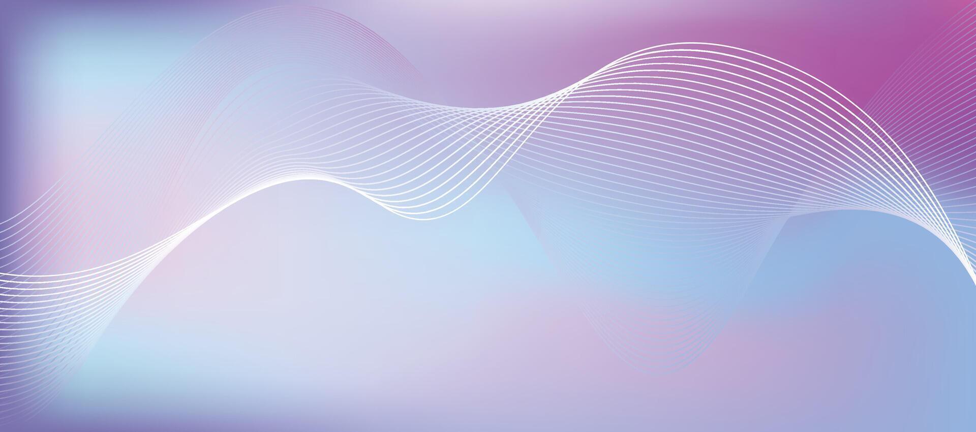 Smooth Abstract Background with Violet Blue Gradient and Wavy White Line vector