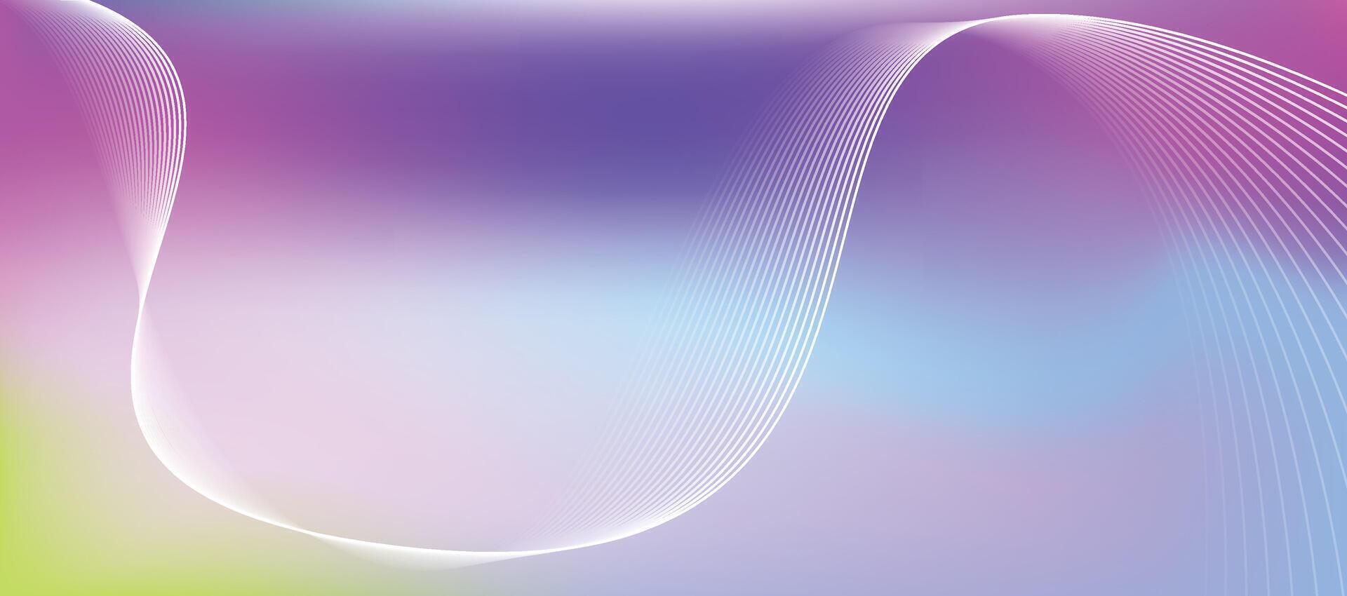 Vibrant Abstract Gradient Background with Purple Pink Green Tones and Flowing Wave Lines vector