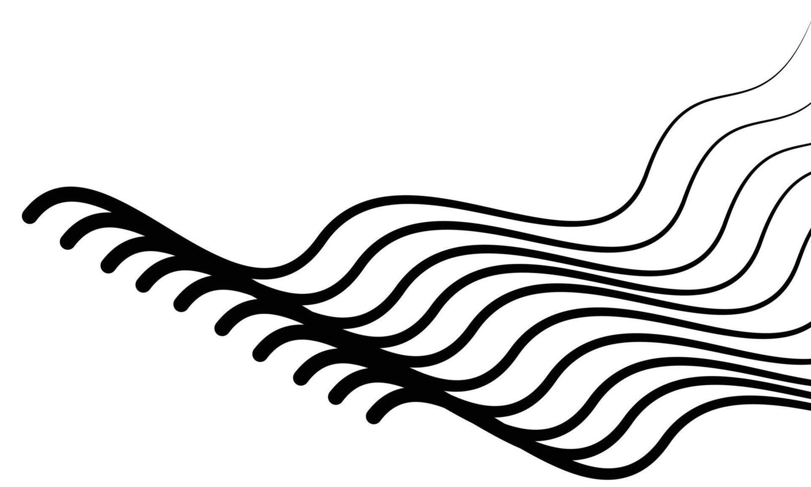 Abstract optical black wave lines shape vector