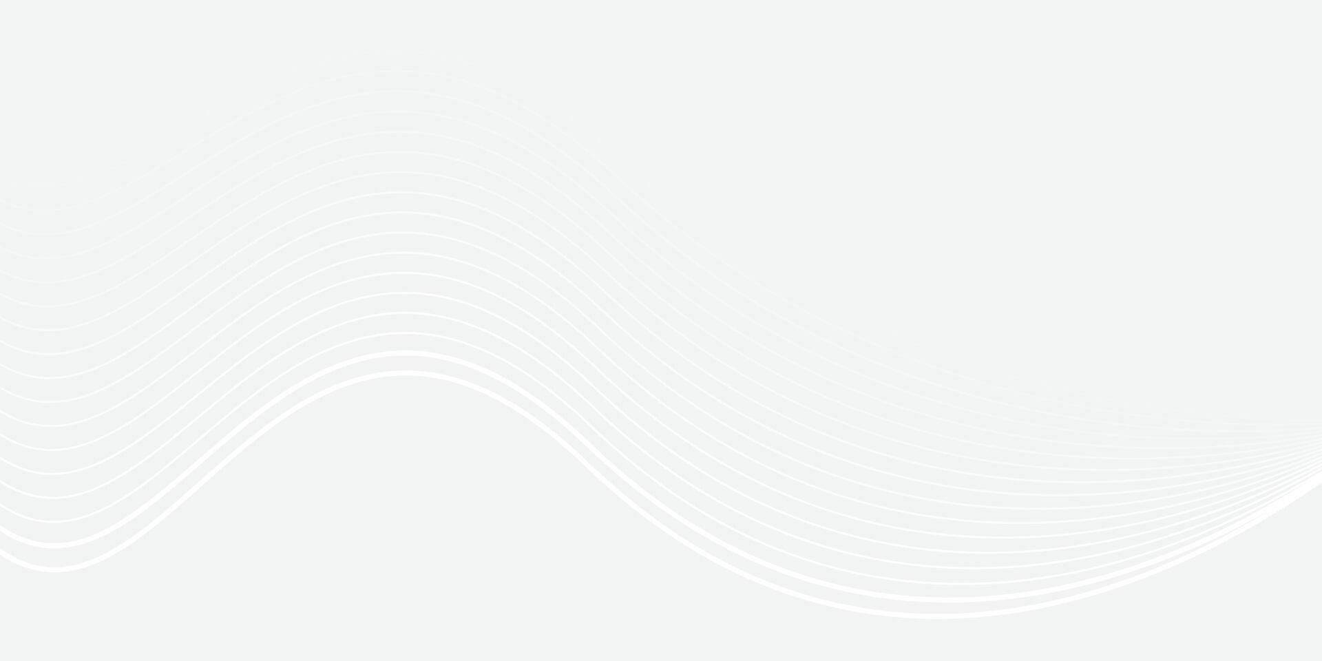 Abstract grey background with white wave lines vector