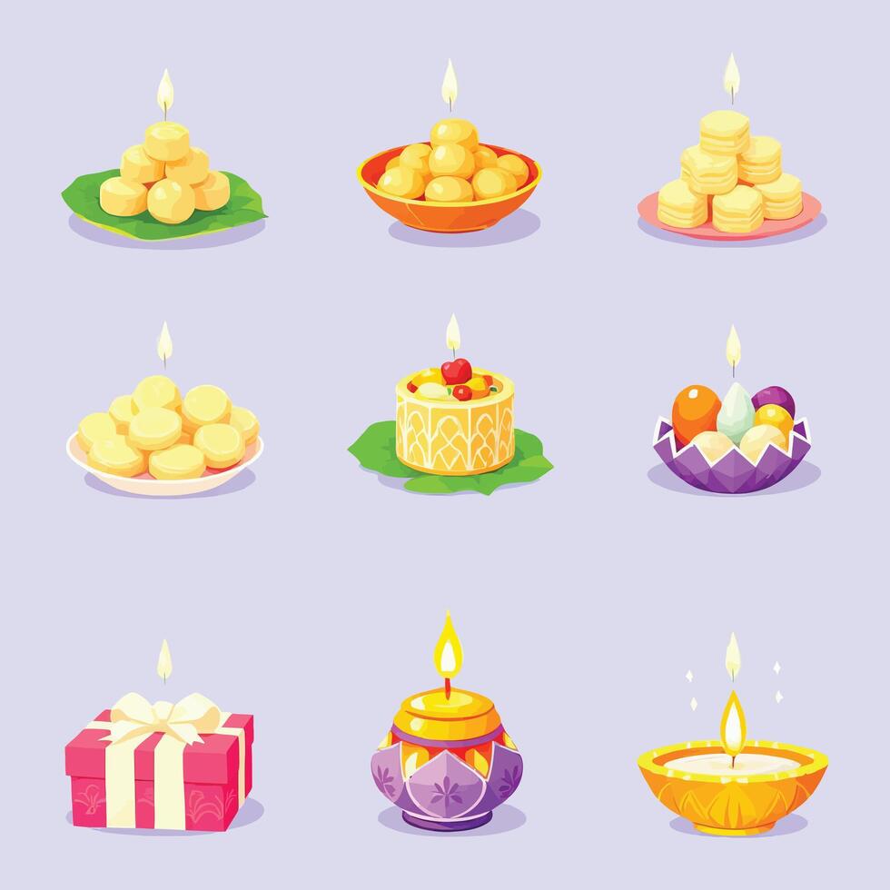 Celebratory Candles and Sweet Treats for Festive Occasions vector