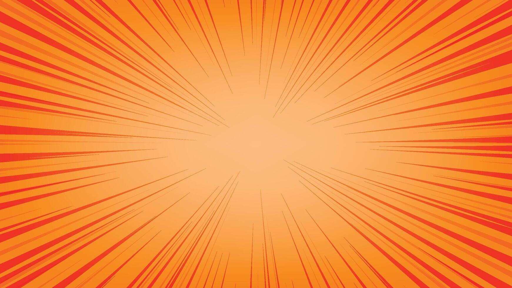 abstract comic speedy lines on orange color background vector