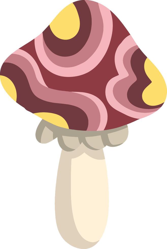 Retro Mushroom with Swirls vector