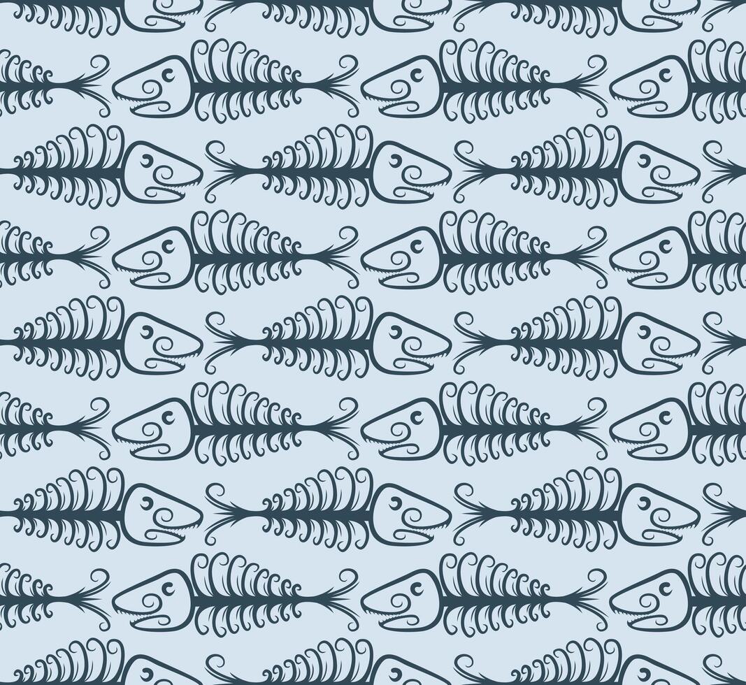 Background with fish skeleton. vector