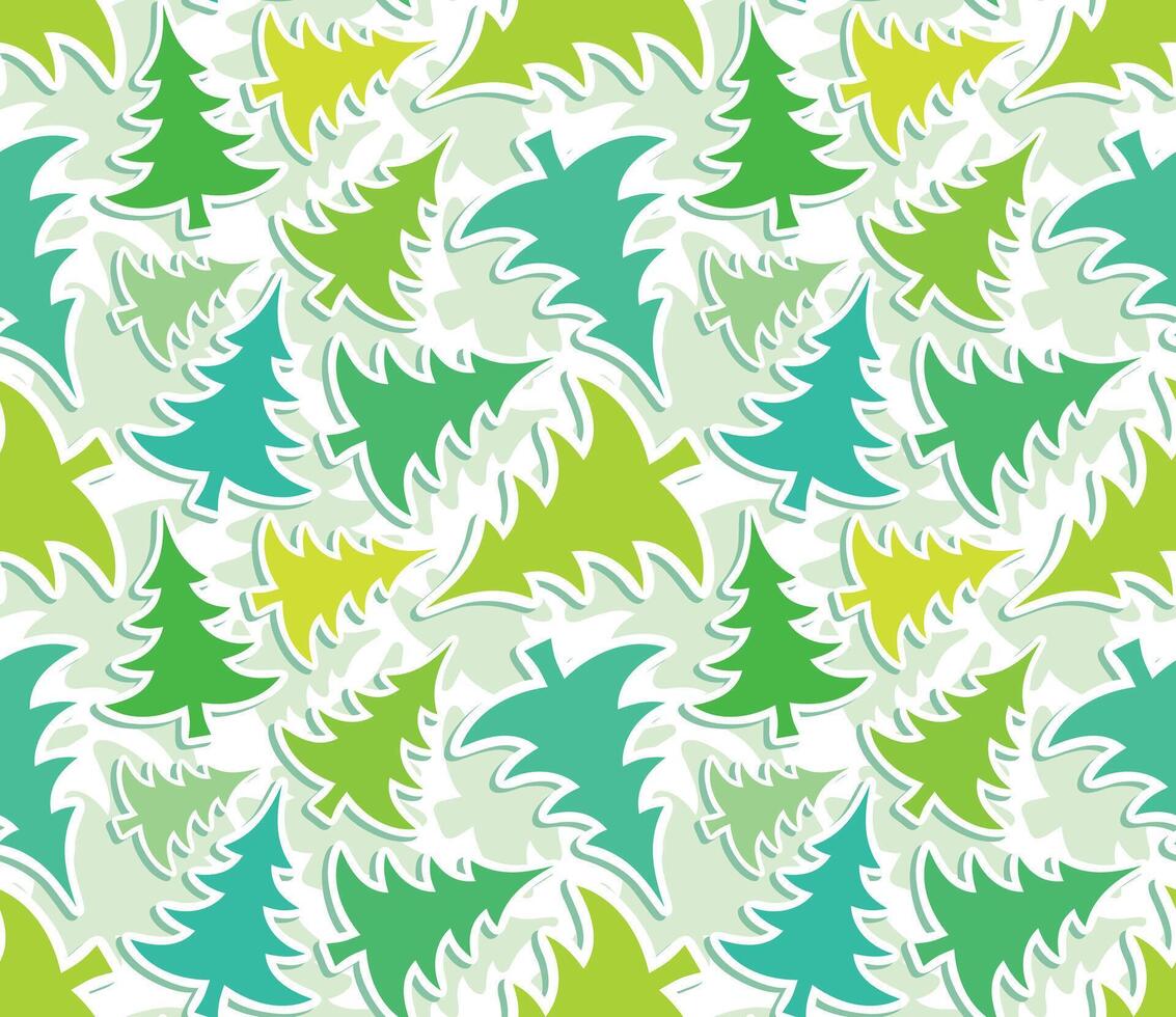 Seamless background with pine trees. vector