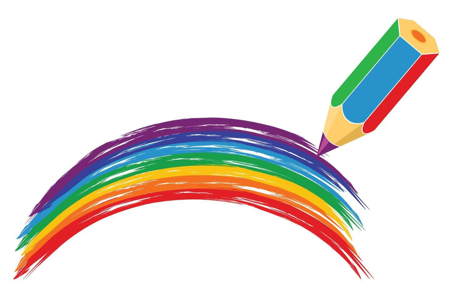 Rainbow drawn with a pencil. vector