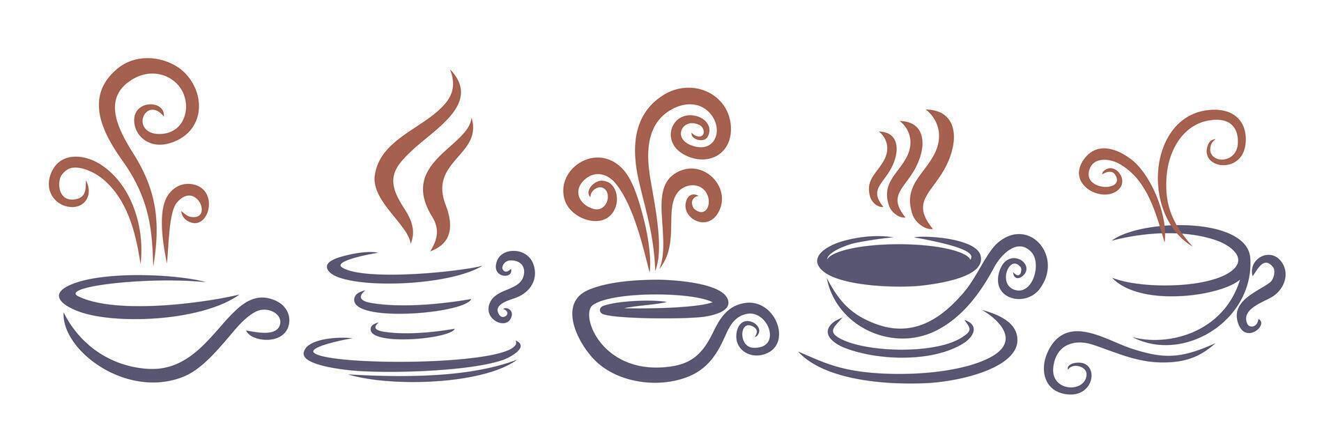 Coffee Cup Logo Set. vector