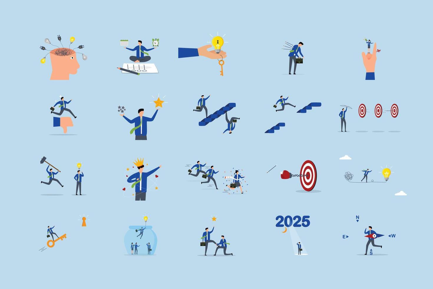 Business illustrations for growth and success vector