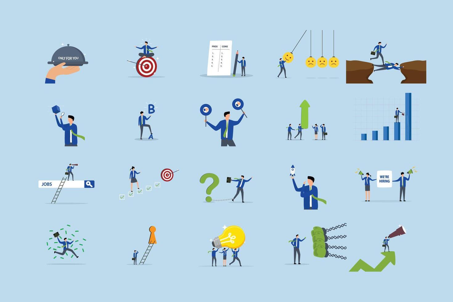Business illustrations with growth themes vector