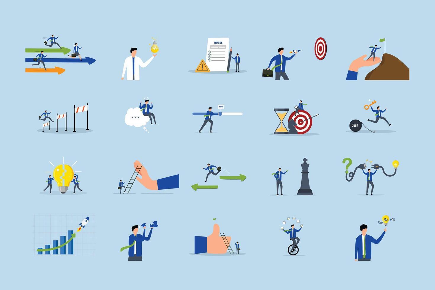 Business illustrations for strategy and success vector
