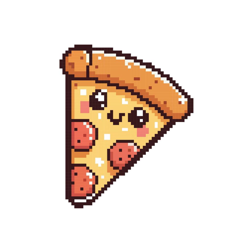 pizza pixel art, vector