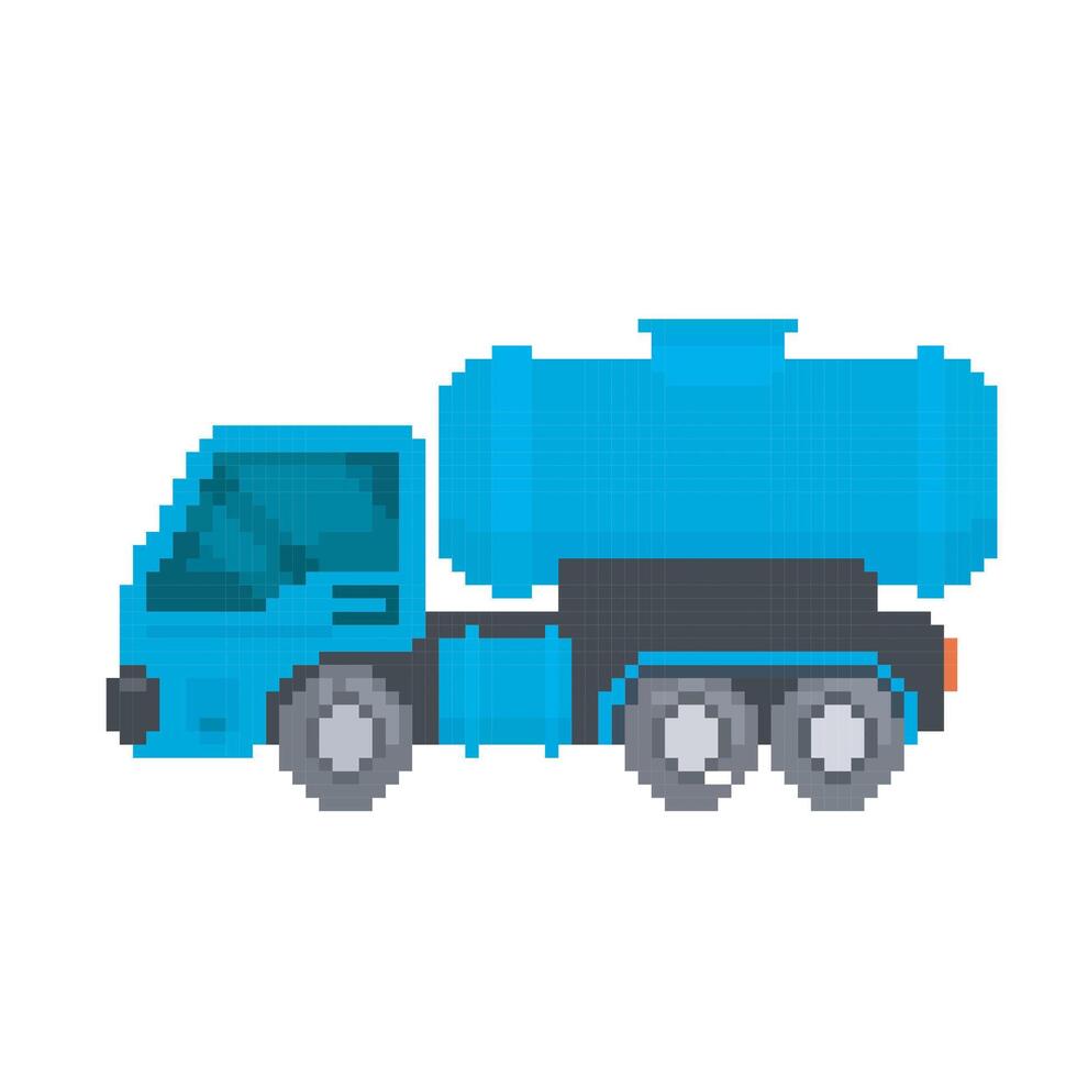 water truck pixel art vector