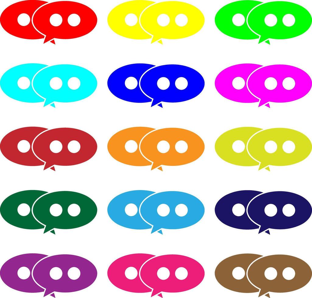 Colorful Chat Bubbles Collection - Diverse Communication and Dialogue Icons set vector