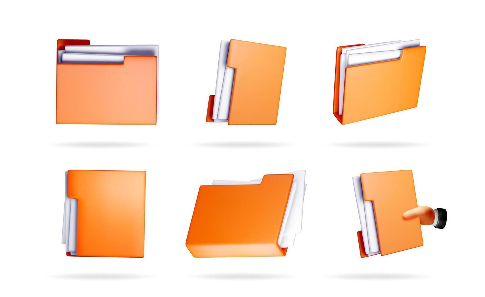 Orange file folders collection vector