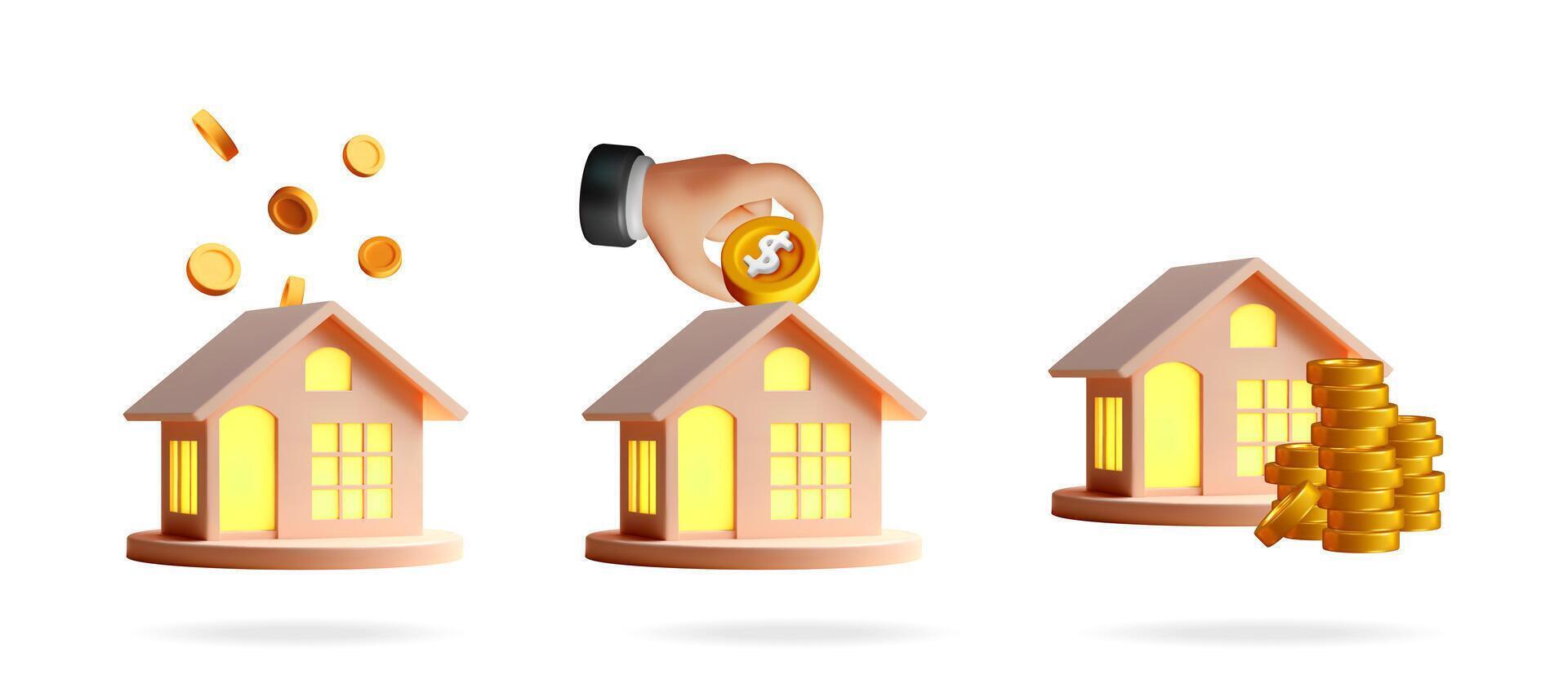 Real estate investment and saving concept vector