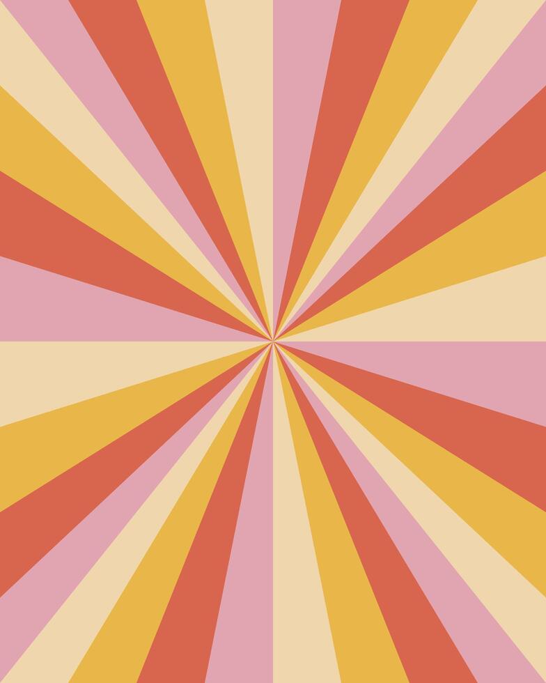 Retro radial sunburst pattern background vector