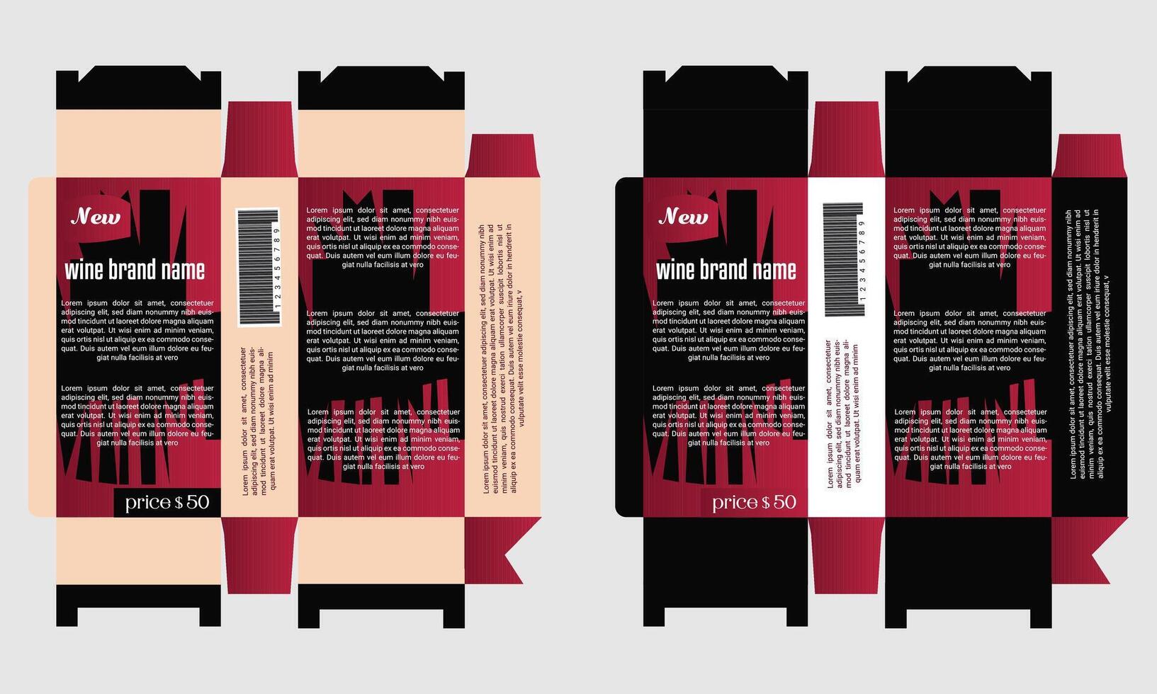 New Brand Wine Packaging Design vector