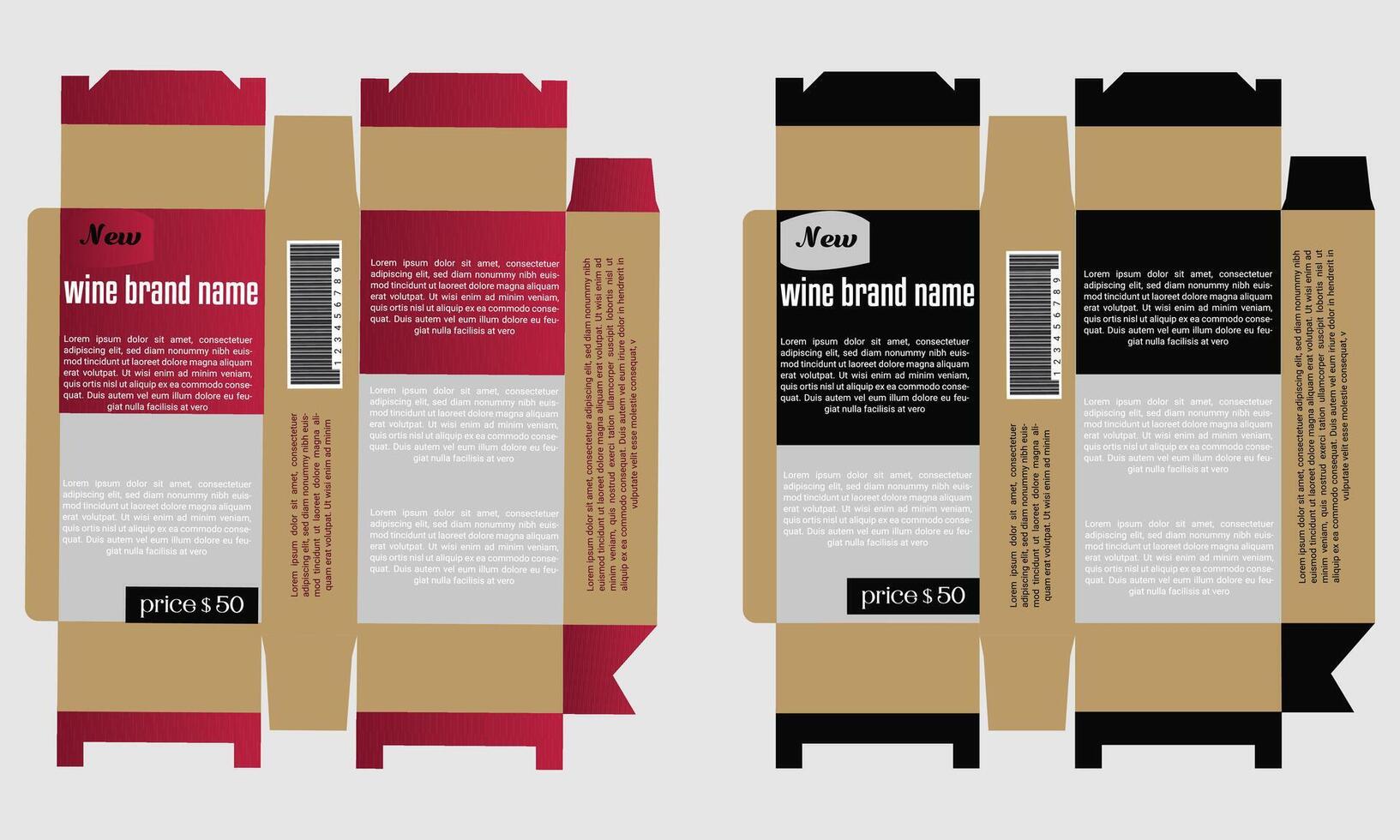 Wine Bottle Packaging Design vector