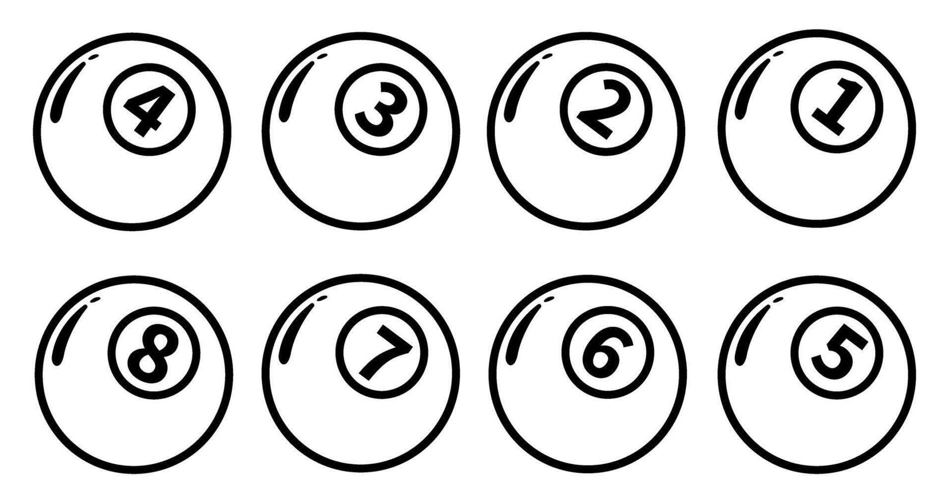 Balls billiard icon set. illustration vector