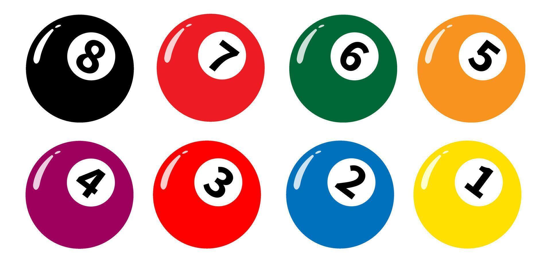 Color billiard balls set. illustration vector