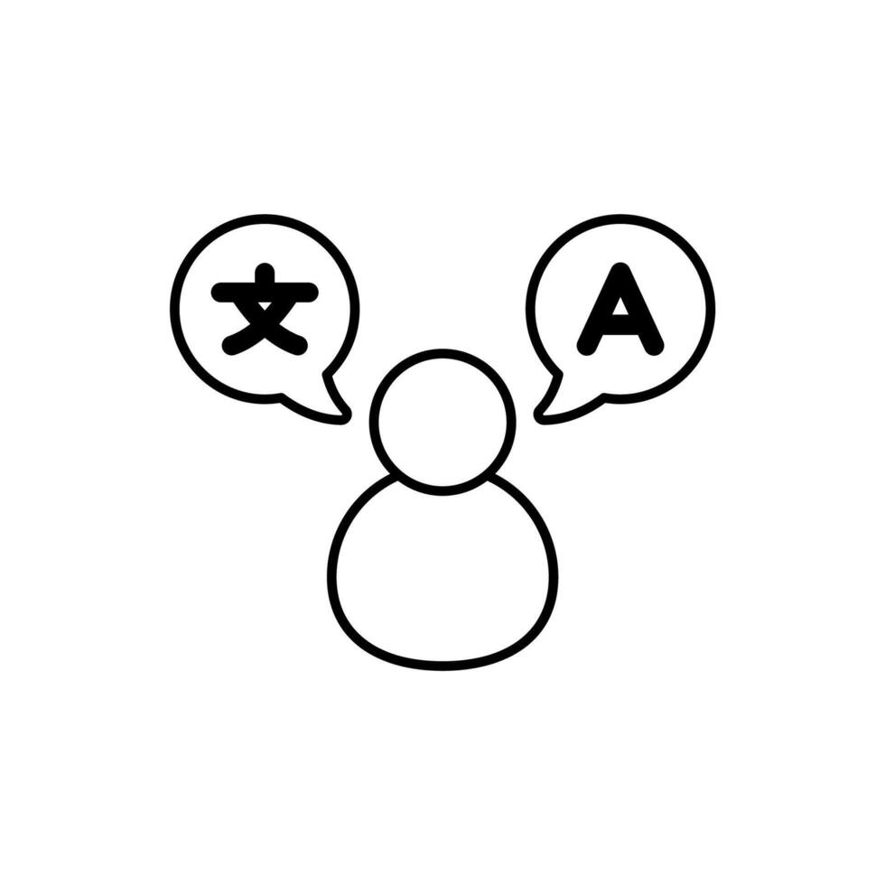 Icon a bilingual, isolated against a clean background. vector