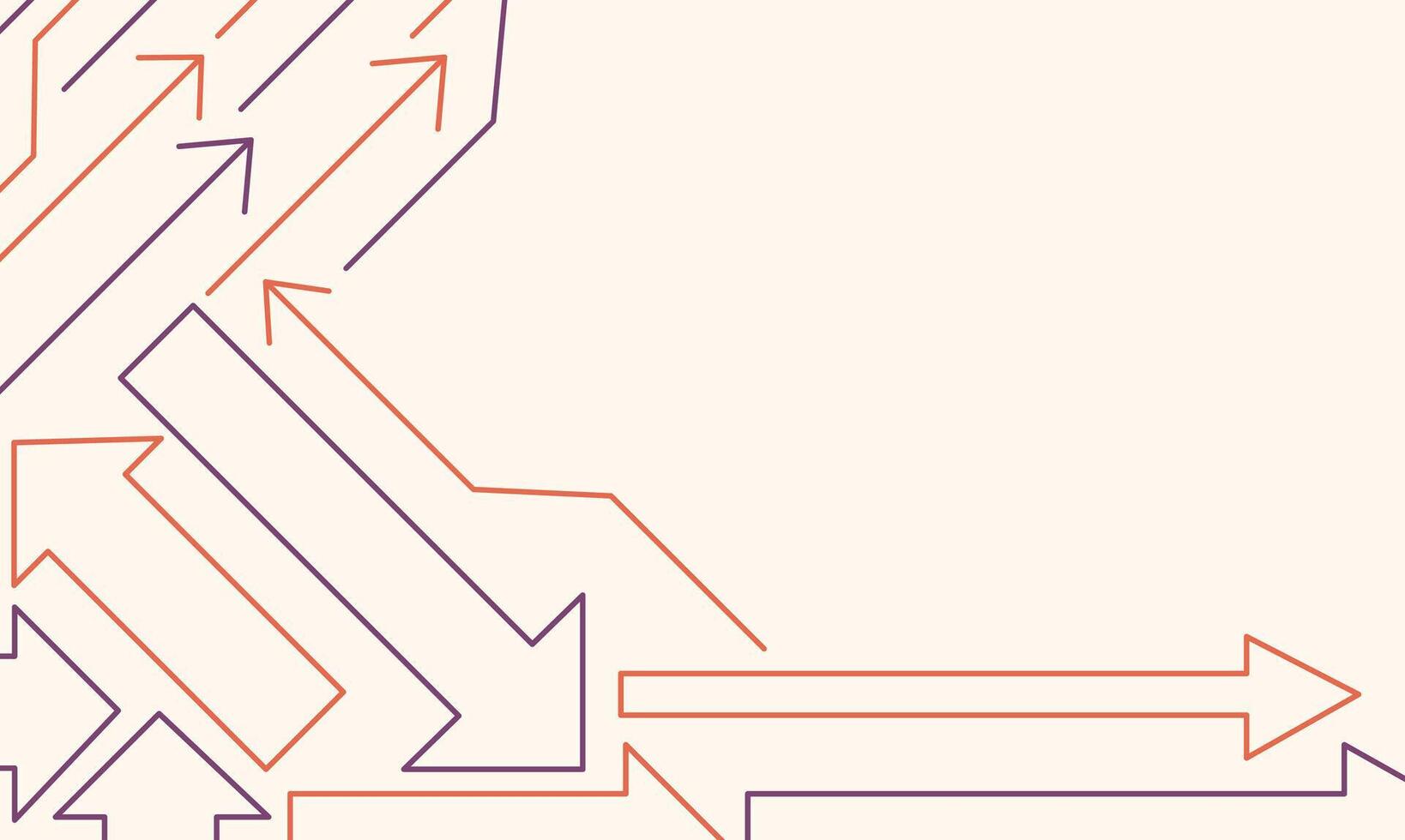 Color line arrow background. Abstract road direction pointers, way arrowed line of different shapes and sizes, creative movement arrow signs. modern banner design vector