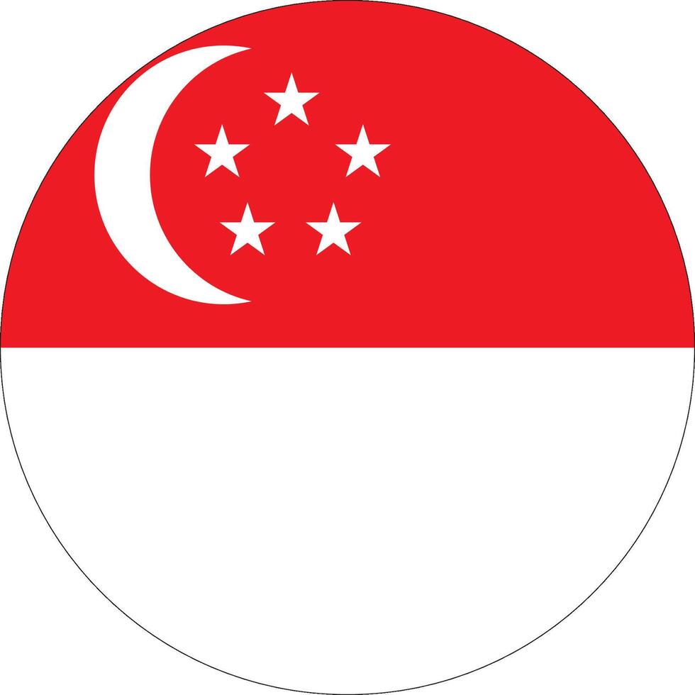Circle Singapore Flag Asian Country vector