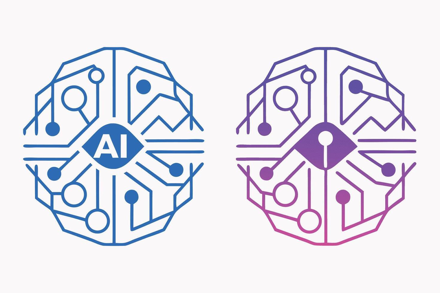 Ai and ai logo vector
