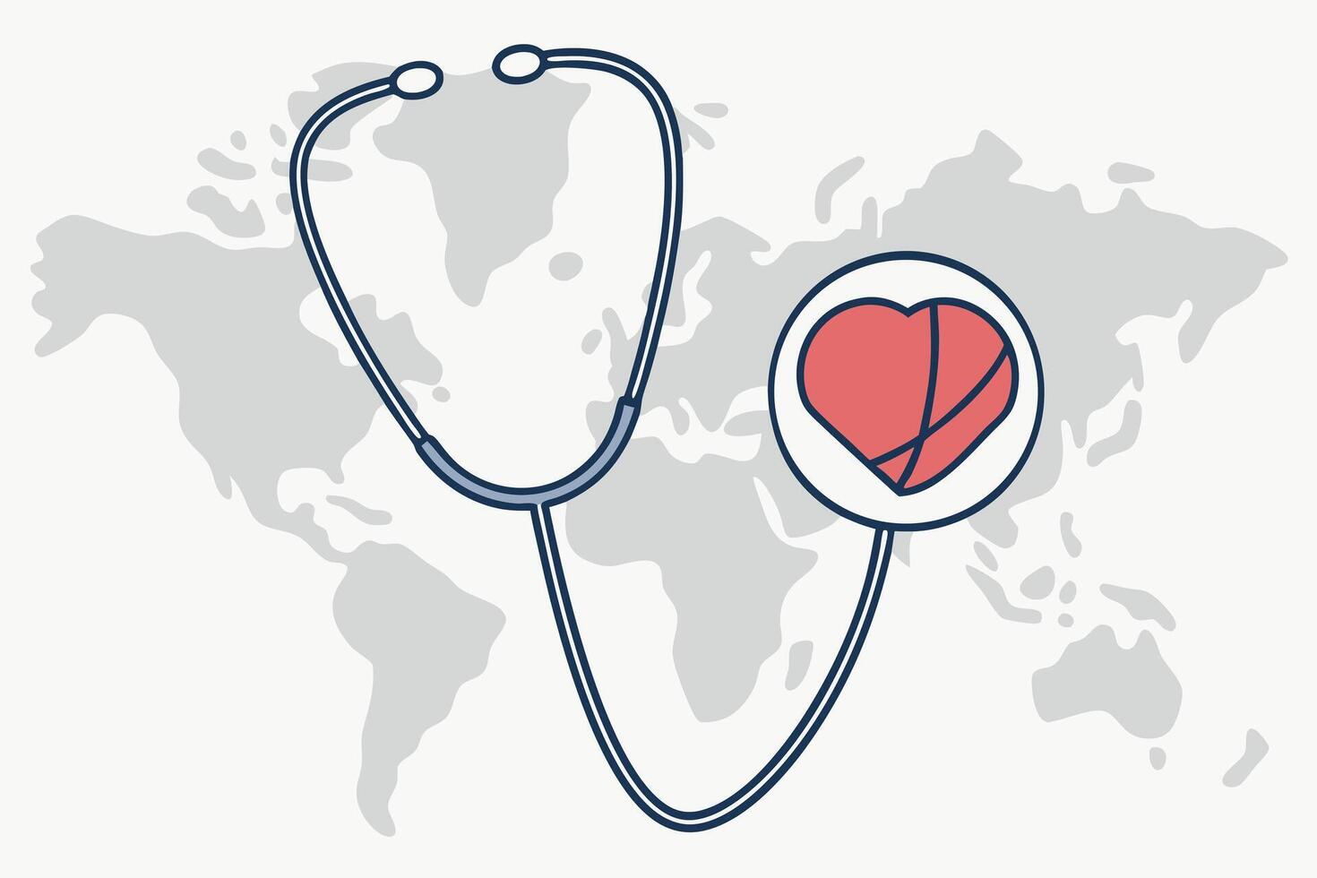 A stethoscope with a heart on it vector