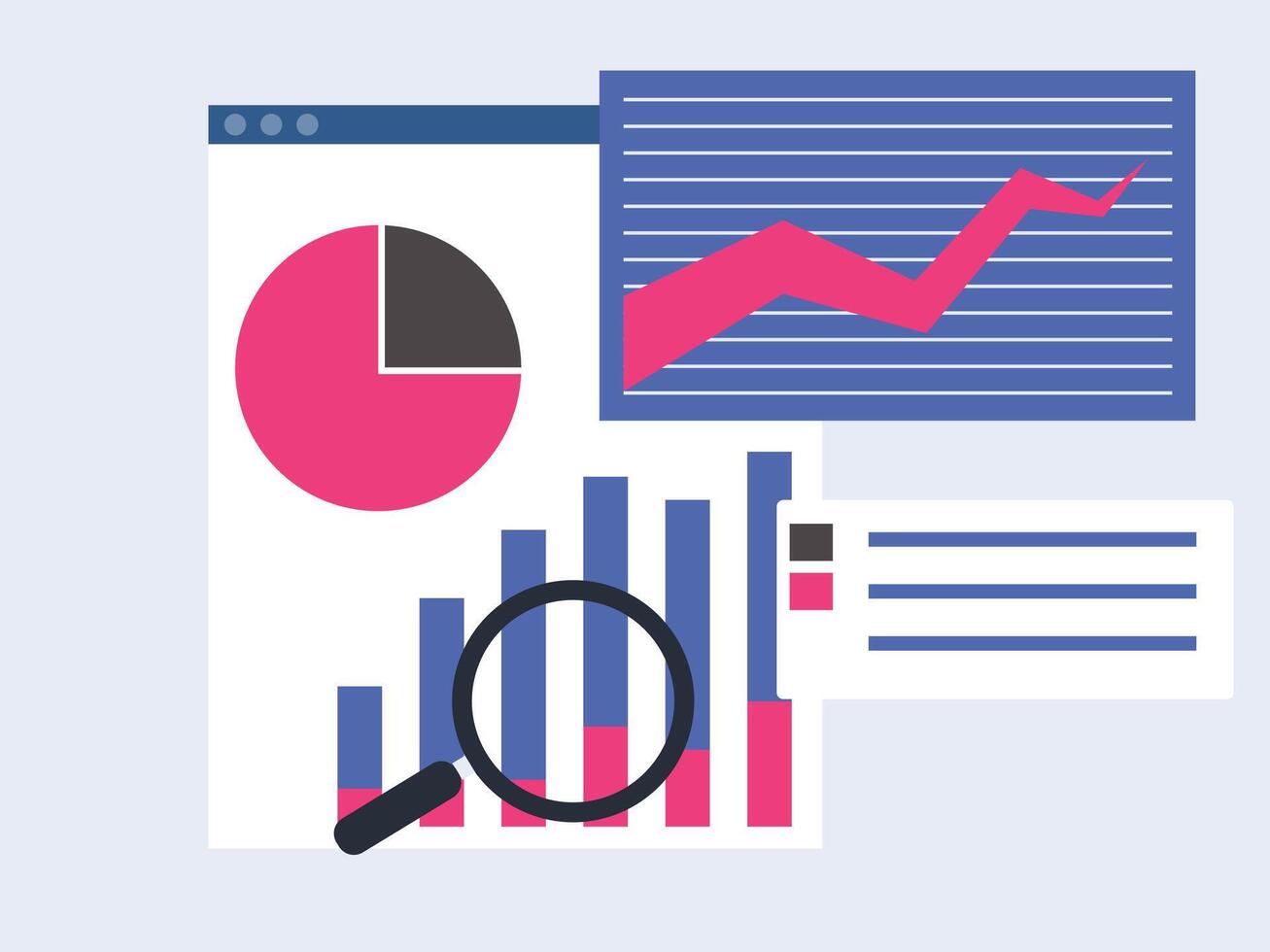 Data Analysis Dashboard with Graphs and Charts vector