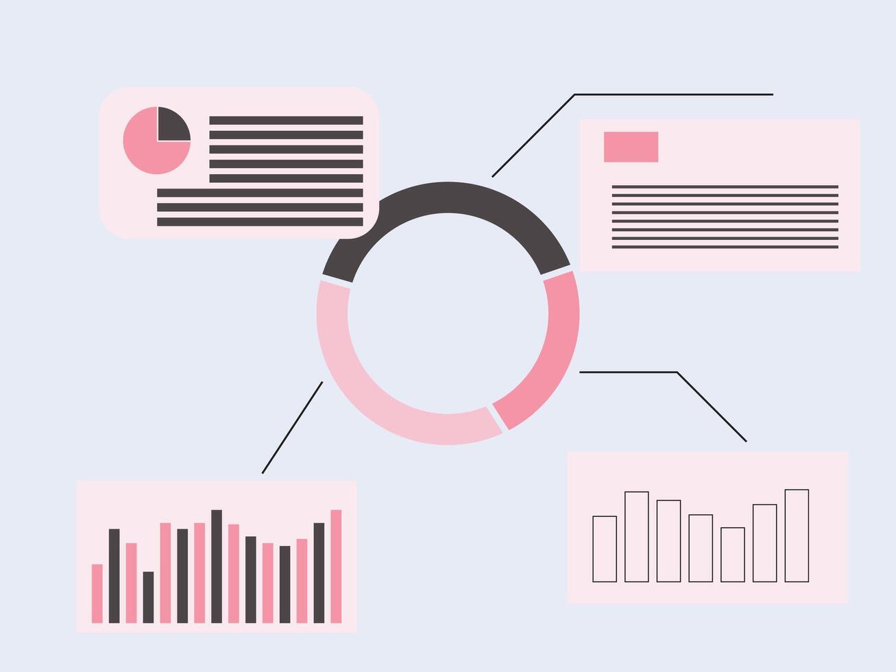 Data Visualization Dashboard Elements Flat vector