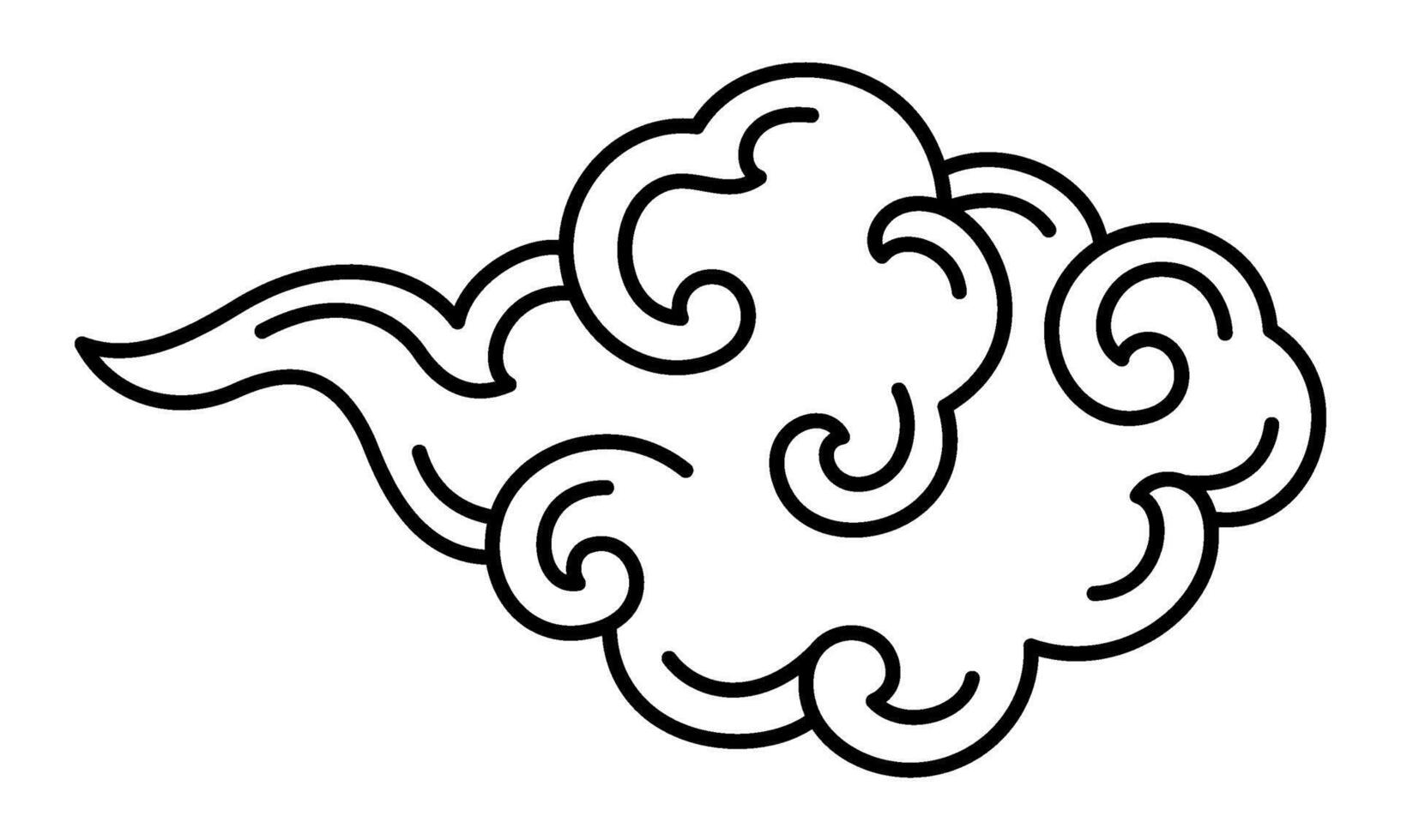 asian cloud traditional style element vector
