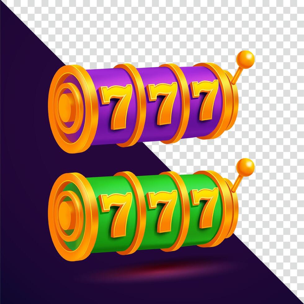 Colorful slot machine reels with sevens vector