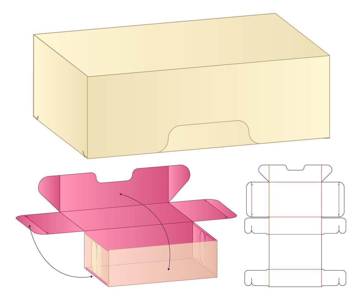 Box Dieline Template Foldable Packaging Dieline layout vector