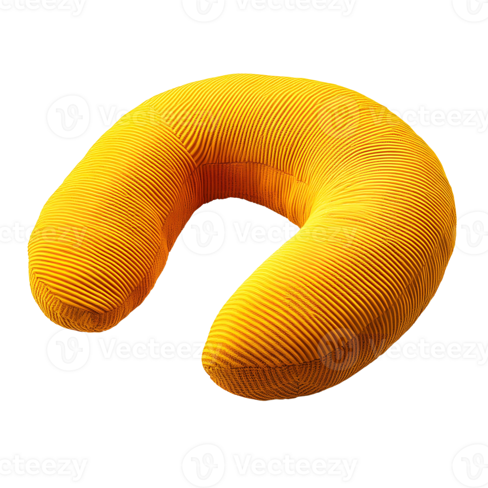 Yellow U Shaped Travel Pillow png