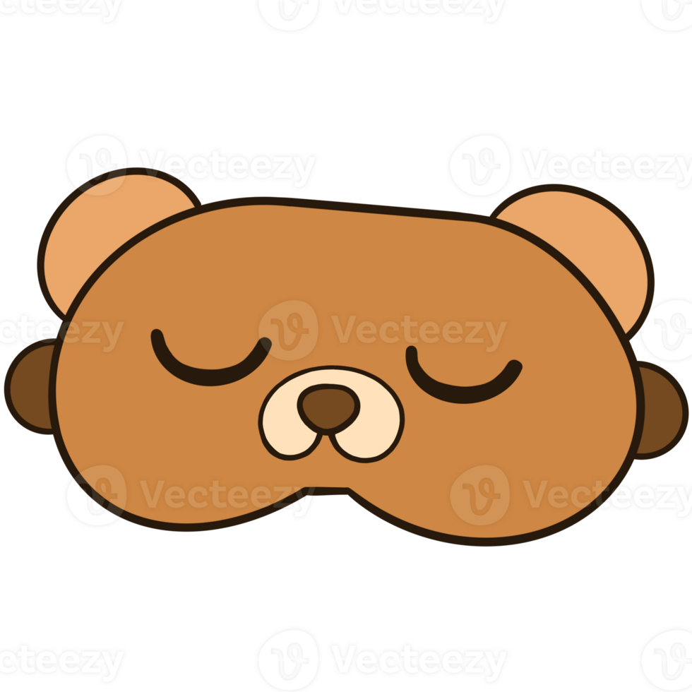 a cartoon bear sleeping mask with eyes closed png